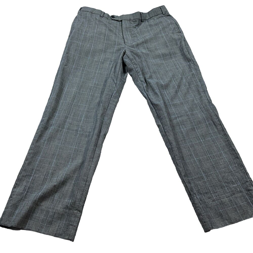 Brooks Brothers 346 Madison Fit Womens 36x31 Dress Slacks Gray Blue Checked Pant